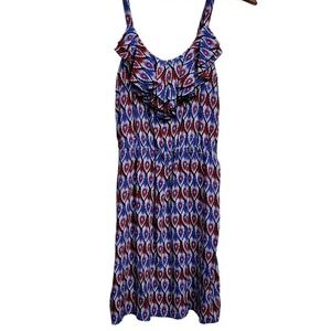 Amanda Uprichard 100% Silk Peacock Feather Graphic Print Slip Dress Size Medium